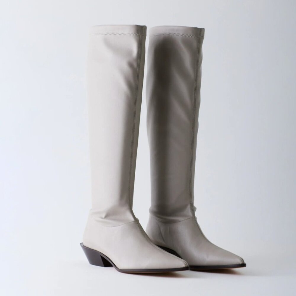TIBI Bronson Faux Nappa Stretch Boot - Regular Calf